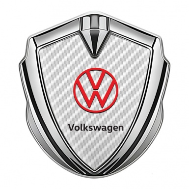 VW Bodyside Domed Emblem Silver White Carbon Red Logo Variant