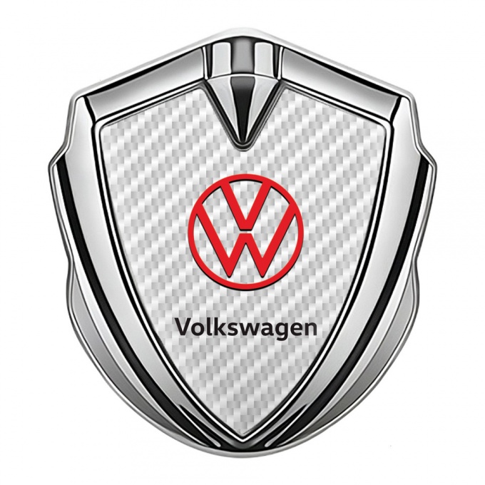 VW Bodyside Domed Emblem Silver White Carbon Red Logo Variant