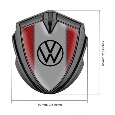 VW Badge Self Adhesive Graphite Red Carbon Grey Center Panel