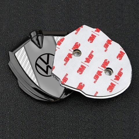 VW Emblem Badge Self Adhesive Graphite White Carbon Grey Center Console