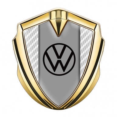VW Emblem Badge Self Adhesive Gold White Carbon Grey Center Console