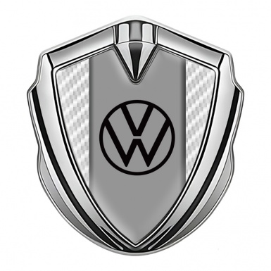 VW Emblem Badge Self Adhesive Silver White Carbon Grey Center Console