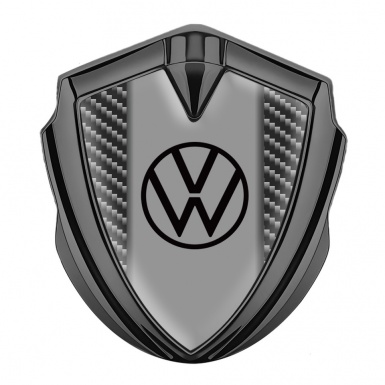 VW Emblem Fender Badge Graphite Dark Carbon Grey Center Console