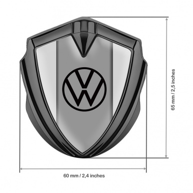 VW Metal Emblem Self Adhesive Graphite Grey Fill Dark Center Console