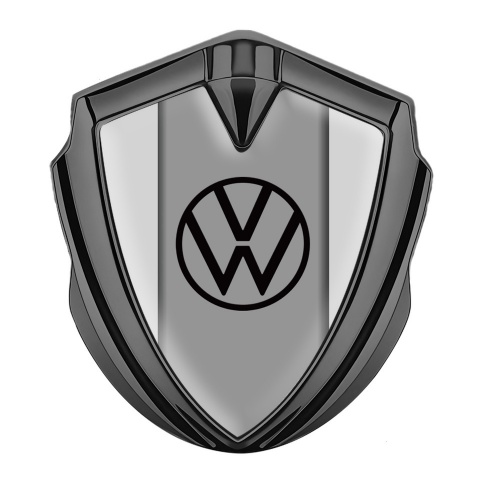 VW Metal Emblem Self Adhesive Graphite Grey Fill Dark Center Console