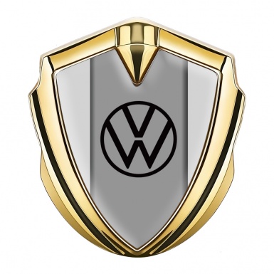 VW Metal Emblem Self Adhesive Gold Grey Fill Dark Center Console