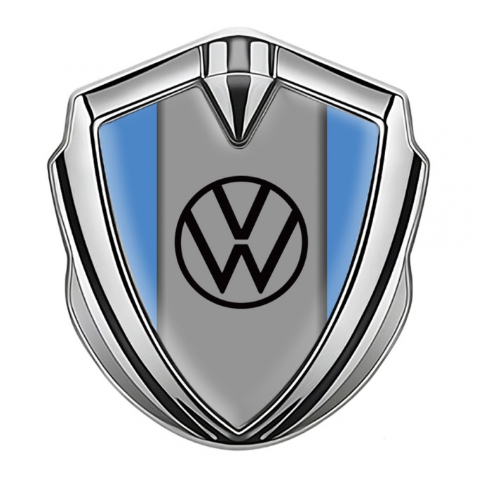 VW Fender Emblem Badge Silver Blue Grey Palette Design