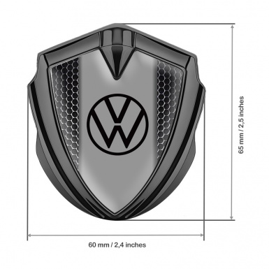 VW Emblem Trunk Badge Graphite Steel Grate Grey Palette Edition