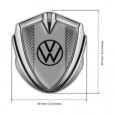 VW Emblem Self Adhesive Silver Light Carbon Grey Palette Edition