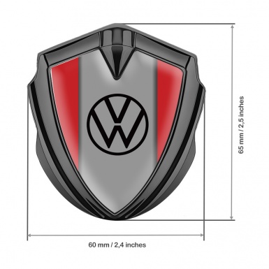 VW Domed Emblem Graphite Crimson Frame Grey Palette Design