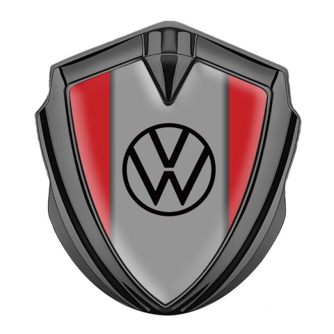 VW Domed Emblem Graphite Crimson Frame Grey Palette Design