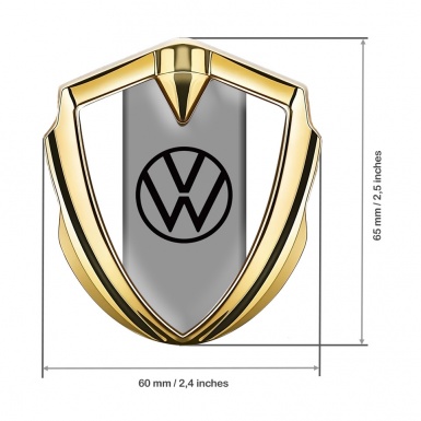 VW Emblem Ornament Gold White Frame Grey Center Hub Design