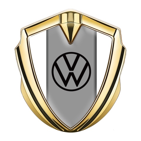 VW Emblem Ornament Gold White Frame Grey Center Hub Design