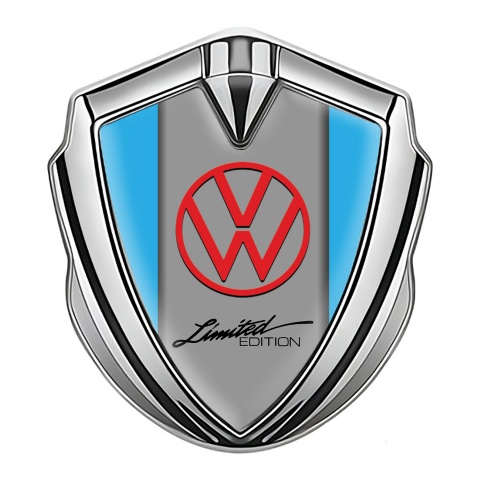 VW Bodyside Emblem Self Adhesive Silver Blue Frame Limited Edition