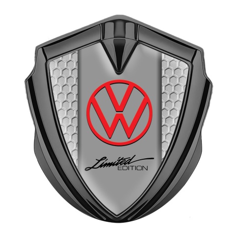 VW Emblem Fender Badge Graphite Honeycomb Frame Limited Edition