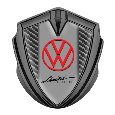 VW Emblem Trunk Badge Graphite Dark Carbon Frame Limited Edition