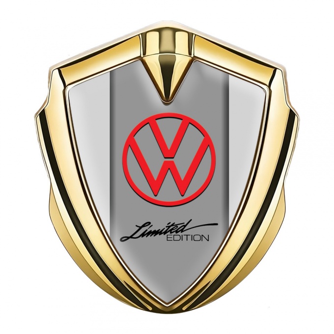 VW Emblem Trunk Badge Gold Light Grey Base Limited Edition