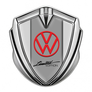 VW Emblem Trunk Badge Silver Light Grey Base Limited Edition