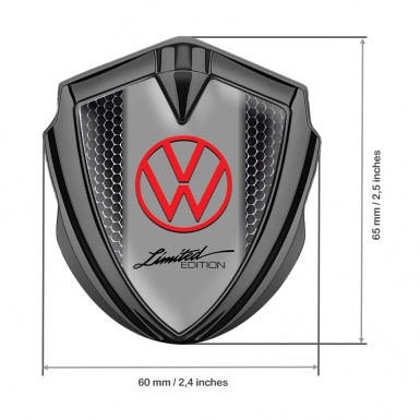 VW Emblem Self Adhesive Graphite Metal Texture Frame Limited Edition