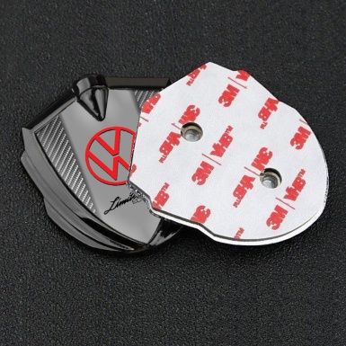 VW Metal Emblem Badge Graphite Light Carbon Frame Limited Edition