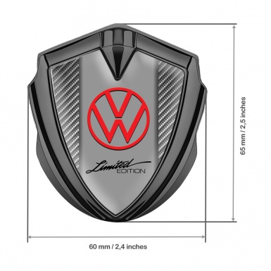 VW Metal Emblem Badge Graphite Light Carbon Frame Limited Edition