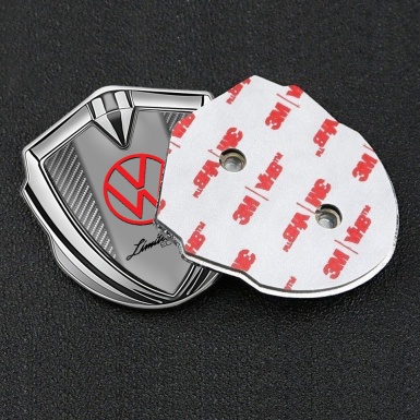 VW Metal Emblem Badge Silver Light Carbon Frame Limited Edition