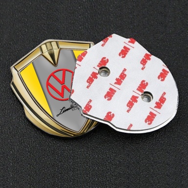 VW Domed Emblem Gold Yellow Sides Limited Edition Design