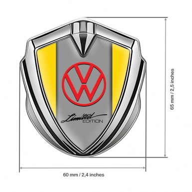 VW Domed Emblem Silver Yellow Sides Limited Edition Design