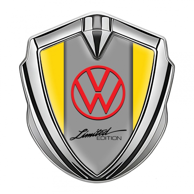 VW Domed Emblem Silver Yellow Sides Limited Edition Design