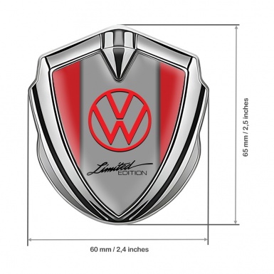 VW Emblem Ornament Silver Red Sides Limited Edition Design