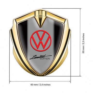 VW Emblem Car Badge Gold Black Frames Limited Edition Motif
