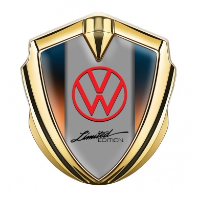 VW Emblem Car Badge Gold Gradient Base Limited Edition Logo