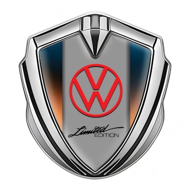 VW Emblem Car Badge Silver Gradient Base Limited Edition Logo