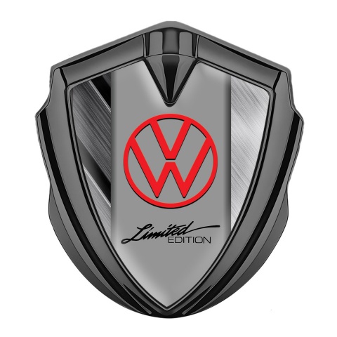VW Emblem Badge Self Adhesive Graphite Brushed Panels Limited Edition