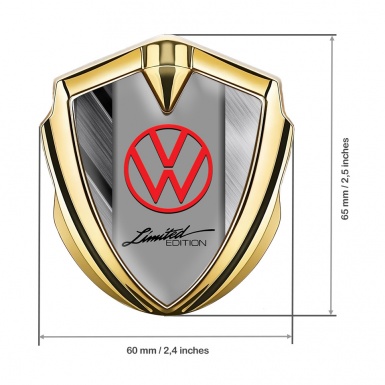 VW Emblem Badge Self Adhesive Gold Brushed Panels Limited Edition