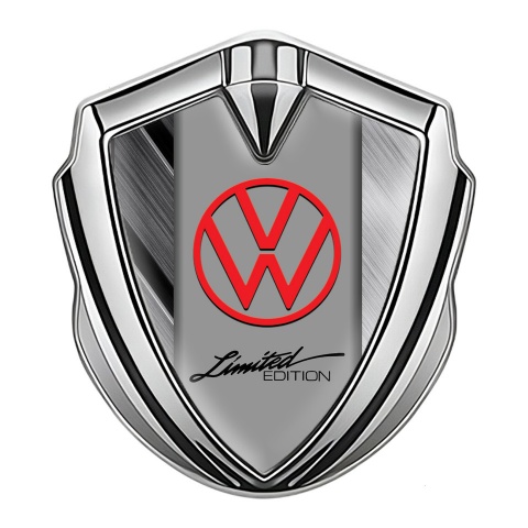 VW Emblem Badge Self Adhesive Silver Brushed Panels Limited Edition