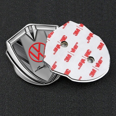VW Emblem Badge Self Adhesive Silver Brushed Panels Limited Edition