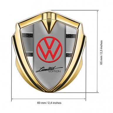VW Emblem Fender Badge Gold Dark Hex Panels Limited Edition