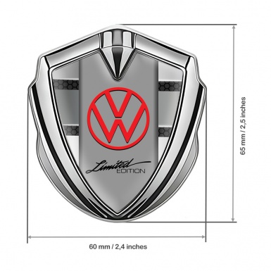 VW Emblem Fender Badge Silver Dark Hex Panels Limited Edition