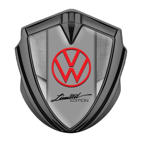 VW Fender Emblem Badge Graphite Stone Texture Plates Limited Edition