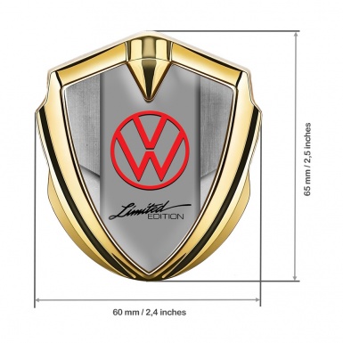 VW Fender Emblem Badge Gold Stone Texture Plates Limited Edition