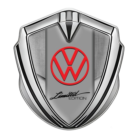 VW Fender Emblem Badge Silver Stone Texture Plates Limited Edition