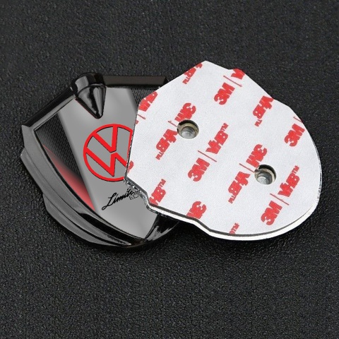 VW Emblem Trunk Badge Graphite Red Fragments Limited Edition Logo
