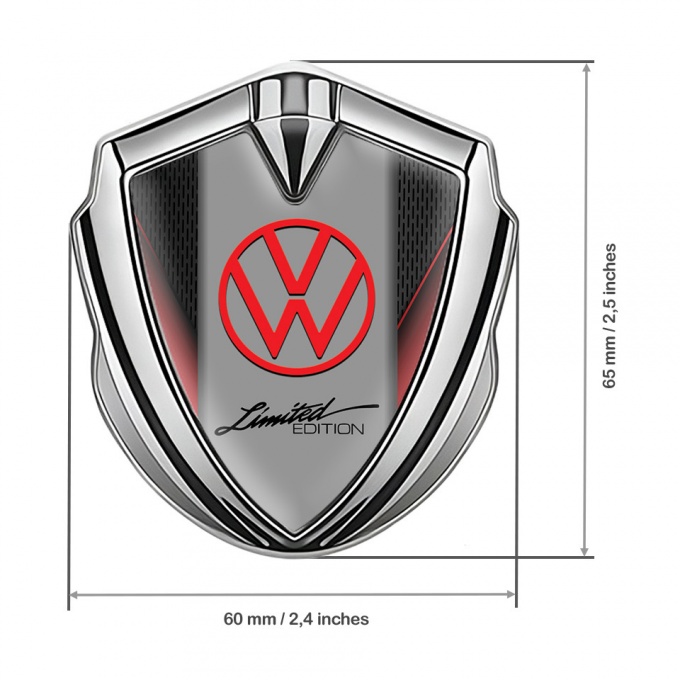 VW Emblem Trunk Badge Silver Red Fragments Limited Edition Logo | Metal ...