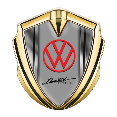 VW Domed Emblem Gold Polished Metal Limited Edition Logo