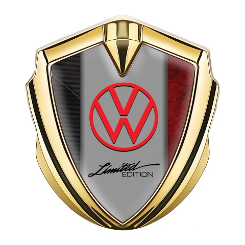 VW Emblem Car Badge Gold Dual Texture Limited Edition Logo