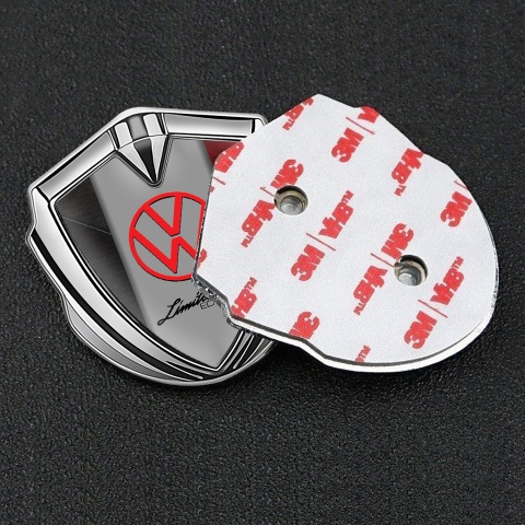 VW Emblem Car Badge Silver Dual Texture Limited Edition Logo