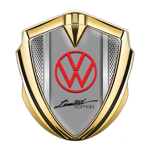 VW Badge Self Adhesive Gold Light Grate Limited Edition Logo