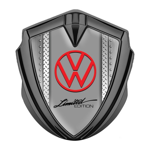 VW Emblem Badge Self Adhesive Graphite Metal Ornament Limited Edition