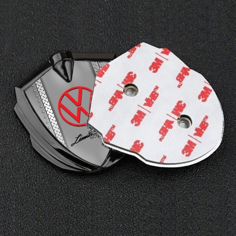 VW Emblem Badge Self Adhesive Graphite Metal Ornament Limited Edition